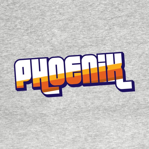 Retro Phoenix Word Art with Stripes by SLAG_Creative